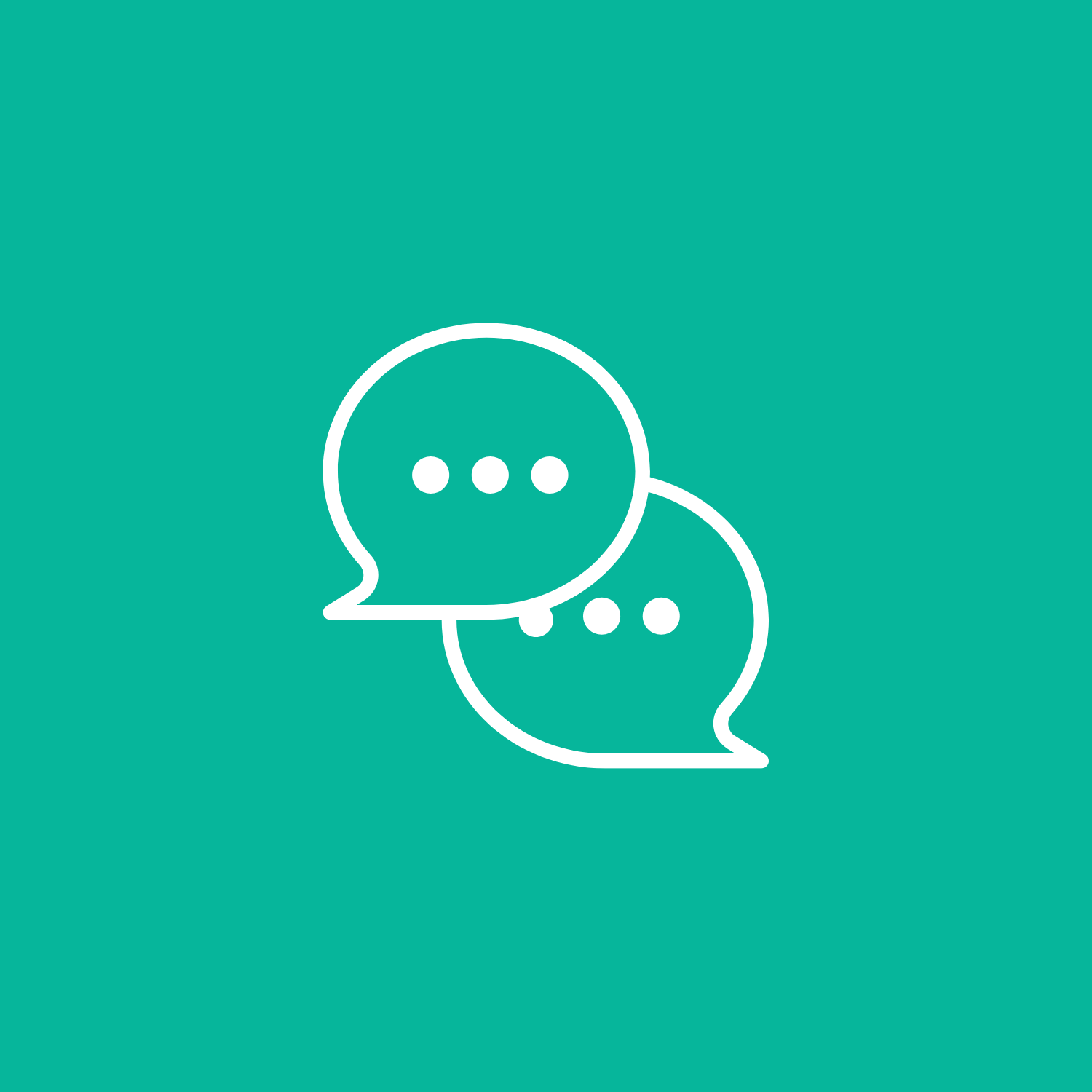Speech bubble icon on turquoise background